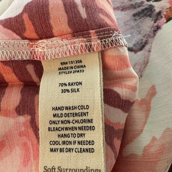 SOFT SURROUNDINGS Faye Silk Blend Peacock Kimono Robe Size M NEW - Picture 6 of 7